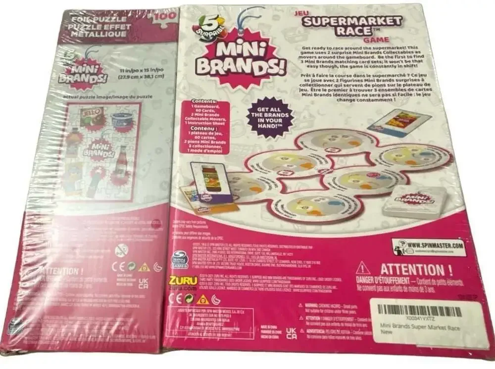 5 Surprise Mini Brands Supermarket Race Game and Puzzle Set